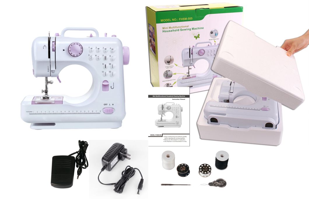 Automatic Zig Zag Clothing Mini Sewing Machine Fhsm-505