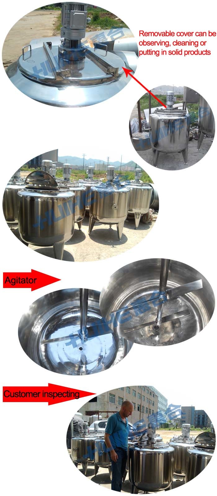 Three Layers Cold & Hot Mixing Cylinder for Ice Cream