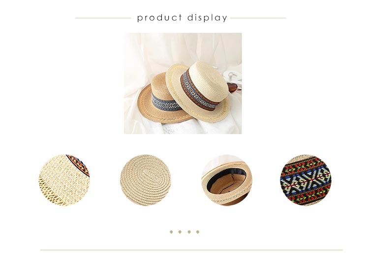 Women Elegant Fashion Wide Brim Bucket Paper Straw Hat Custom Logo Hats