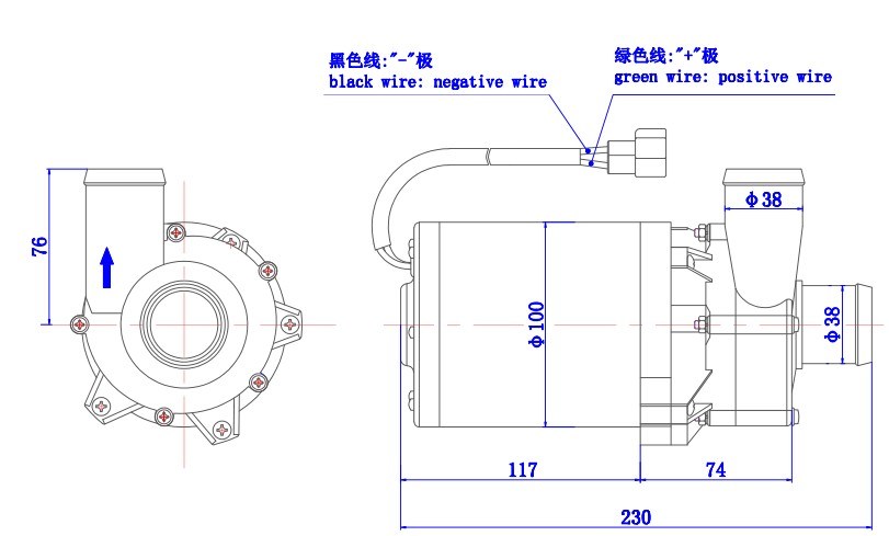 Bus/Truck AC Water Pump 24V/12V DC Motor Water Pump