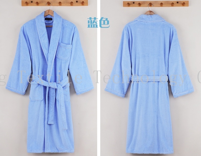 Hotel Sleepwear Cotton Cut Pile Embroidered Terry Hotel Bathrobe