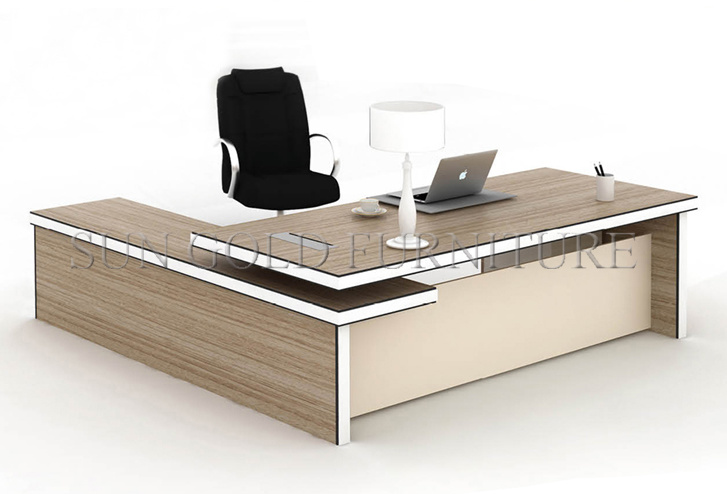 Modern Luxry Black Office Table L Curve Executive Desk (SZ-ODL305)