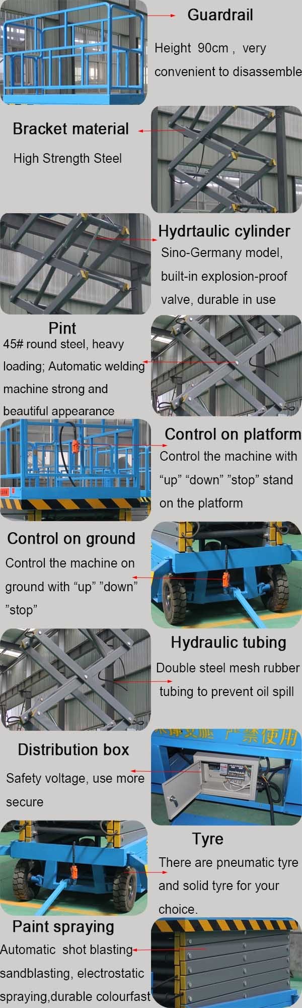 4-18m Hydraulic Mobile Electric Scissor Lift/Mobile Lift Aerial Work Platform