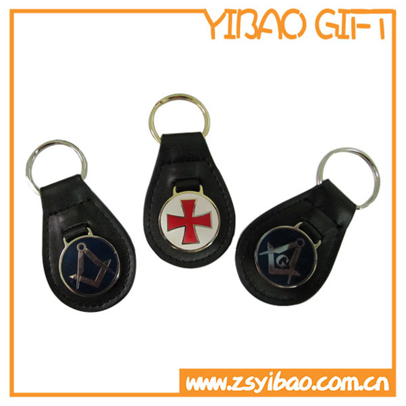 PU Leather Zinc Alloy Key Chain with Custom Size (YB-PK-01)