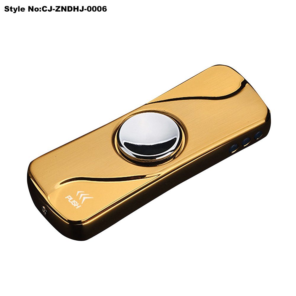 Rechargeable Metal Cigarette Electronic USB Lighter with Fidget Spinner