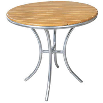 China Furniture Supplier Modern Patio Aluminum Wooden Dining Restaurant Table