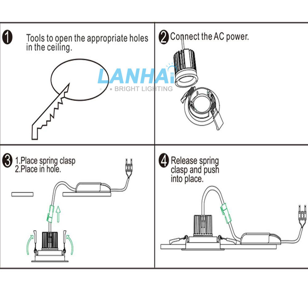 15W COB Ceiling Spotlight Aluminum Down Lamp Recessed LED Downlight