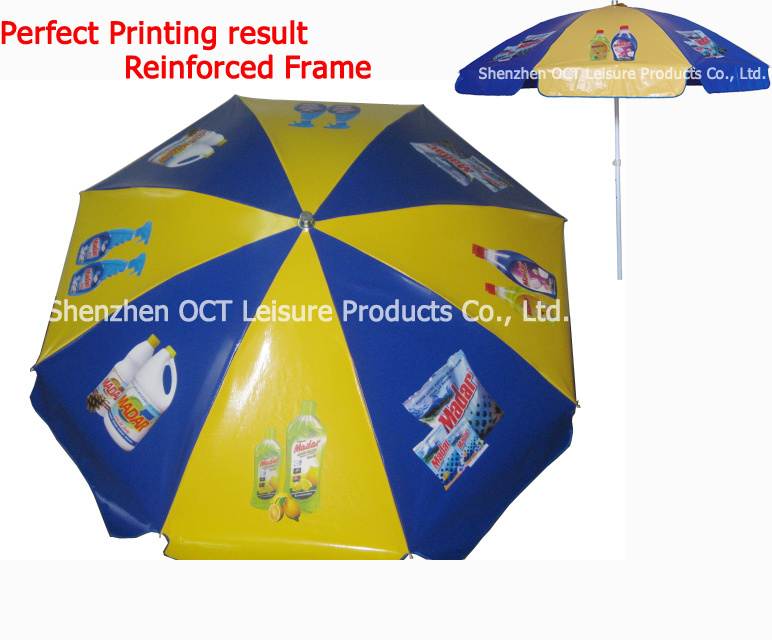 Reinforced Advertising Beach Umbrella with Complex Imprinting
