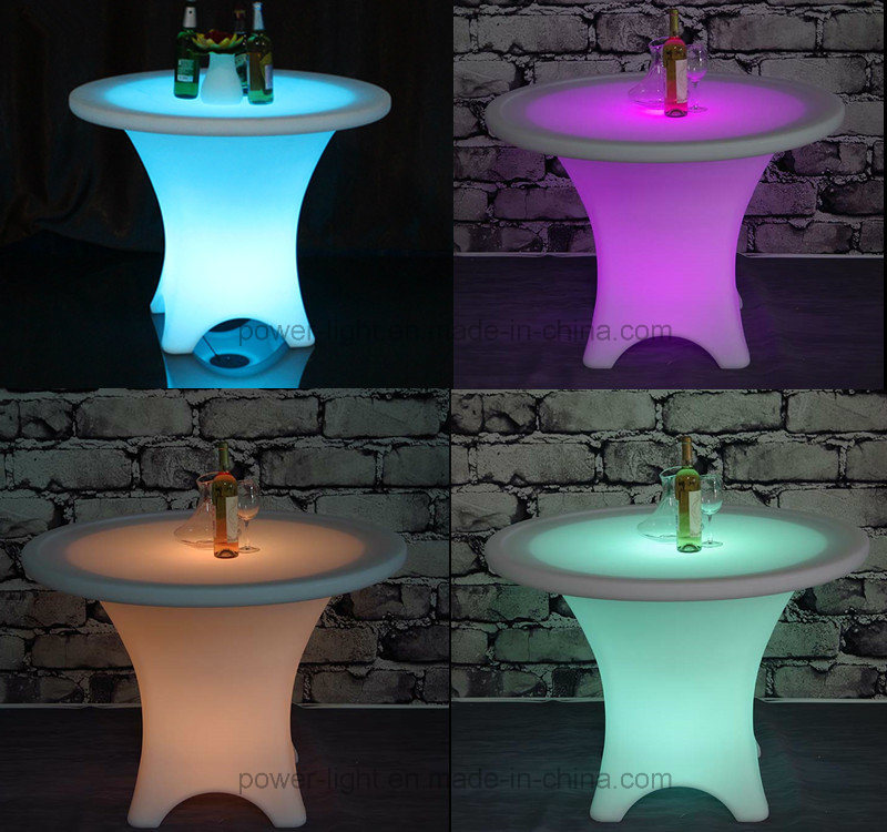 Party Decor Leisure Furniture Rechargeable LED Round Poseur Table