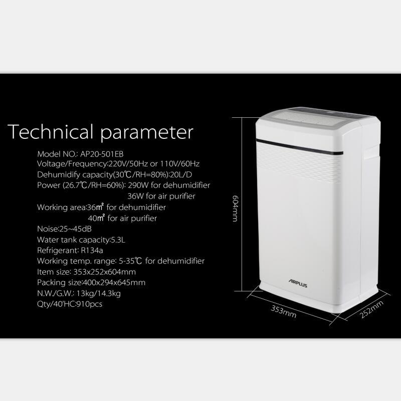 R134A Refrigerant 290W Drying Machine with HEPA for Home