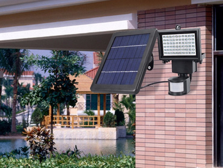 Motion Sensor Walls Lamp Outdoor Exterior Wall Solar Powered LED Lights