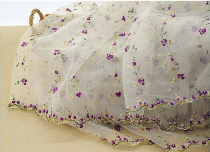 Beautiful Fresh Style Embroidery Lace Fabric for Girls' Clothes