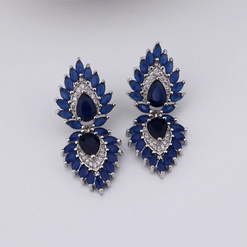 Sapphire Quality Silver Plated Elegent Party Earring Jewellery