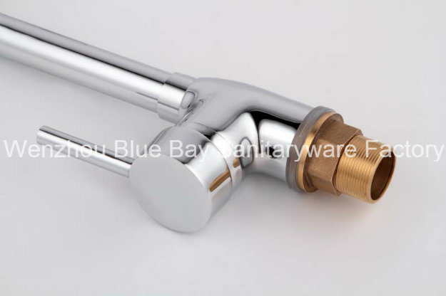 Hot Modern Kitchen Hot&Cold Mixer Faucet Tap Sink Brass Chrome Single Handle Hole Sanitary Ware