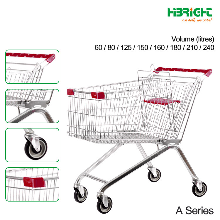 Retail Store Best Quality Shopping Trolley and Coin Lock