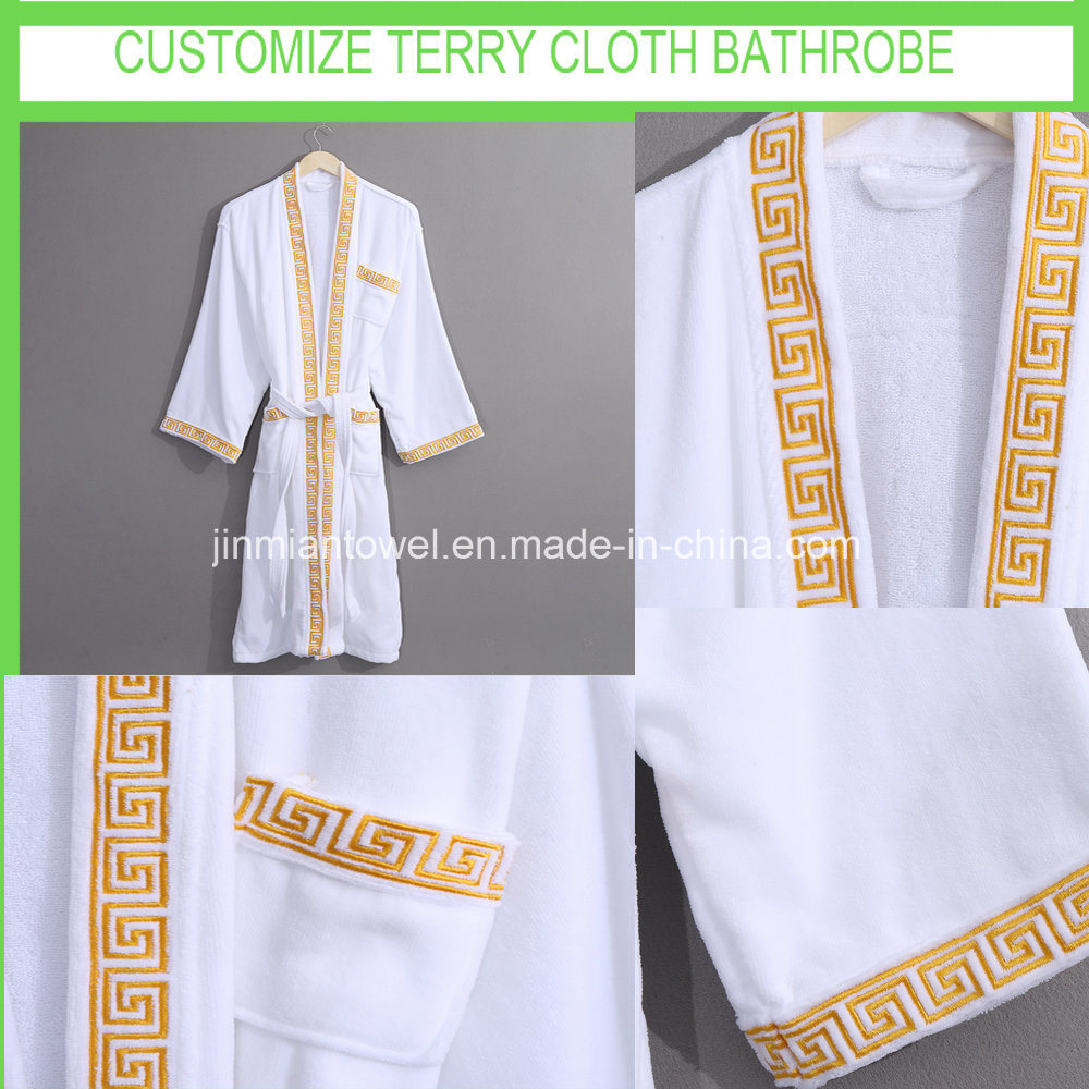 100% Cotton White Terry Cloth Bathrobe