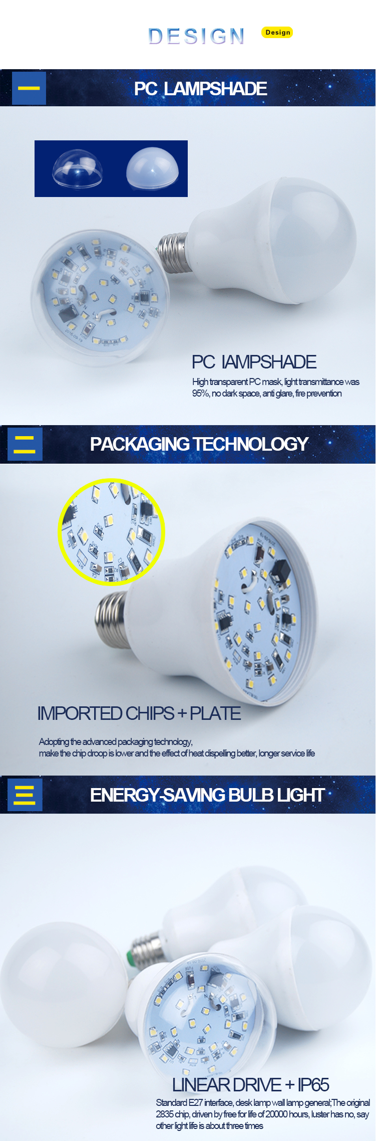 High Quality and High Lumen Linear Drives 8W LED Bulbs