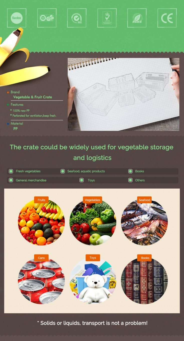 Foldable Plastic Crates for Fruits and Vegetables