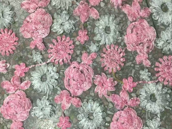 More Color Choice Embroidery Flower Lace Fabric for Wedding Dress