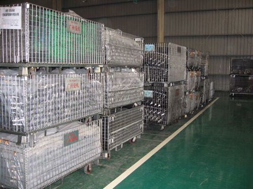 Warehouse Foldable Steel Storage Wire Mesh Containers with Powder Coating