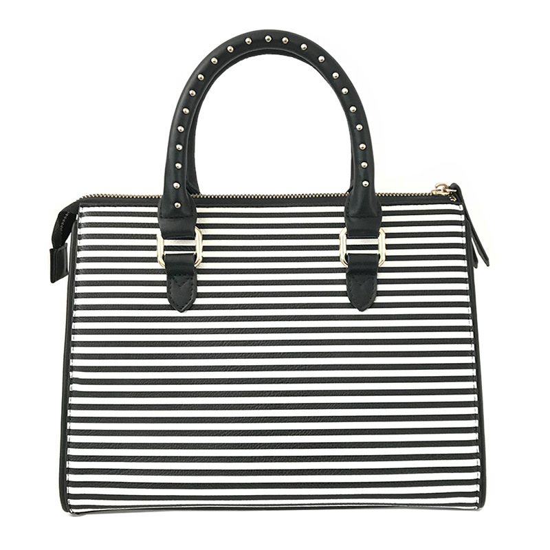 Yc-H026 Hot Selling Striped Fashion Elegant Women Handbag with Pineapple Embroidery