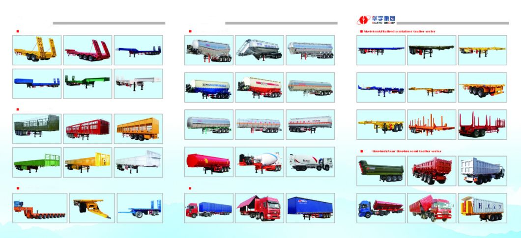 40FT 3 Axle Cargo/Flatbed/Side Wall/Container Utility Semi Truck Trailer for Sino Truk
