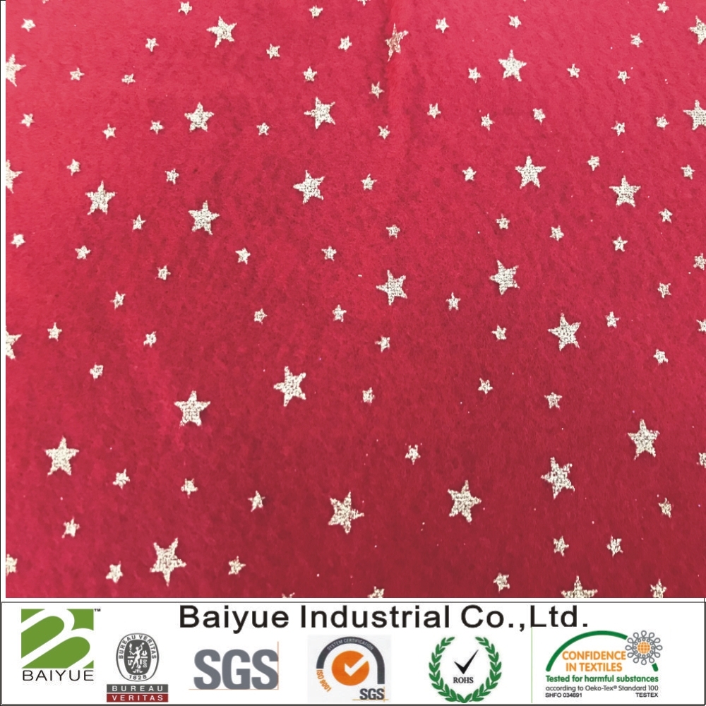 Sparkle Glitter Snowflakes Christmas Print Felt for Sewing Patchwork