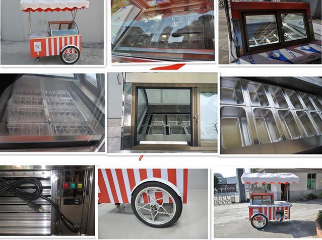 Ice Cream Push Carts /Gelato Showcase Freezers for Sale