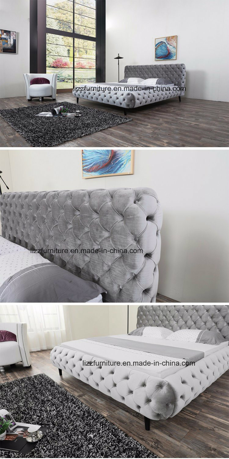 Contemporary Chesterfield Leather Double Bed Design