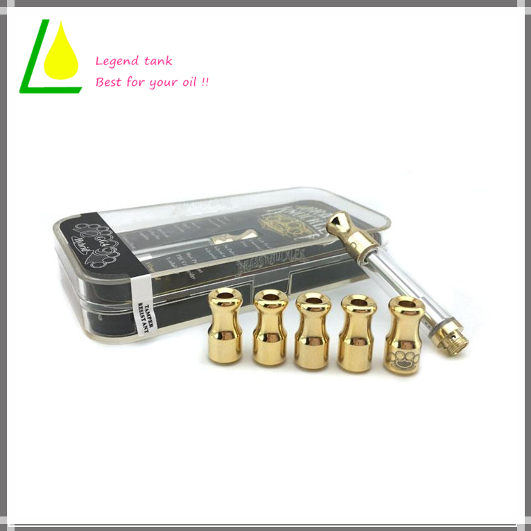 0.5ml 1.0ml Bud Vape Tank Empty Brass Knuckles Vaporizer Glass Cartridge