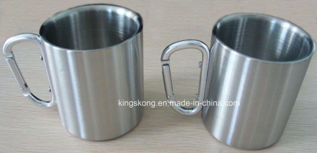 2017 New 220ml Outdoor Stainless Steel Coffee/Beer Travel Mug with Carabiner