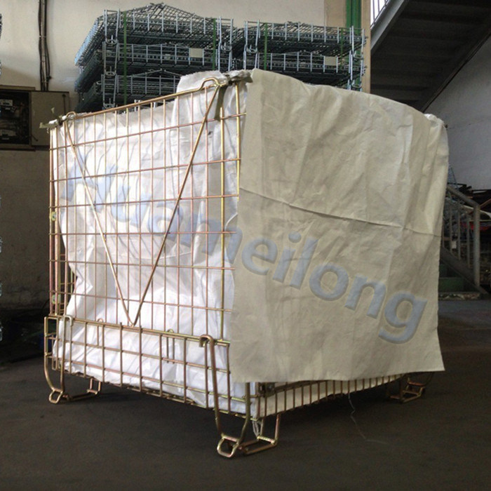 Collapsible Stacking Metal Wire Mesh Basket for Pet Preform Storage