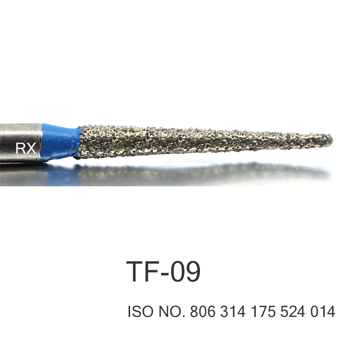 Taper Flat End Shape Hight Speed Diamond Dental Burs TF-09