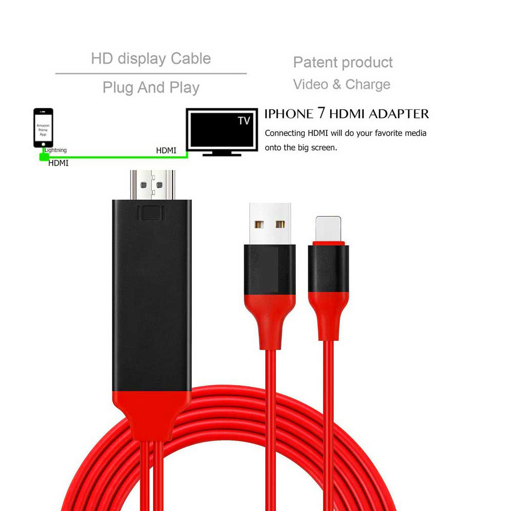 8pin Lightning Digital AV Adapter to 1080P HDTV/HDMI Cable for iPhone