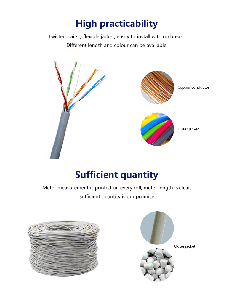 305m Cat5 Cat5e CAT6 Cat6e CAT6A Cat7 Ethernet Cable