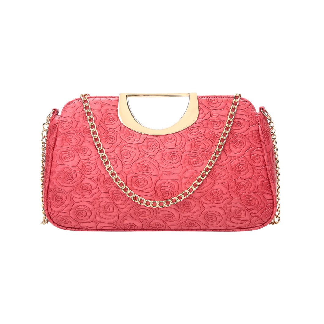 Good Price Rose Handbag Evening Clutch Bag with Chain Made in China Factory