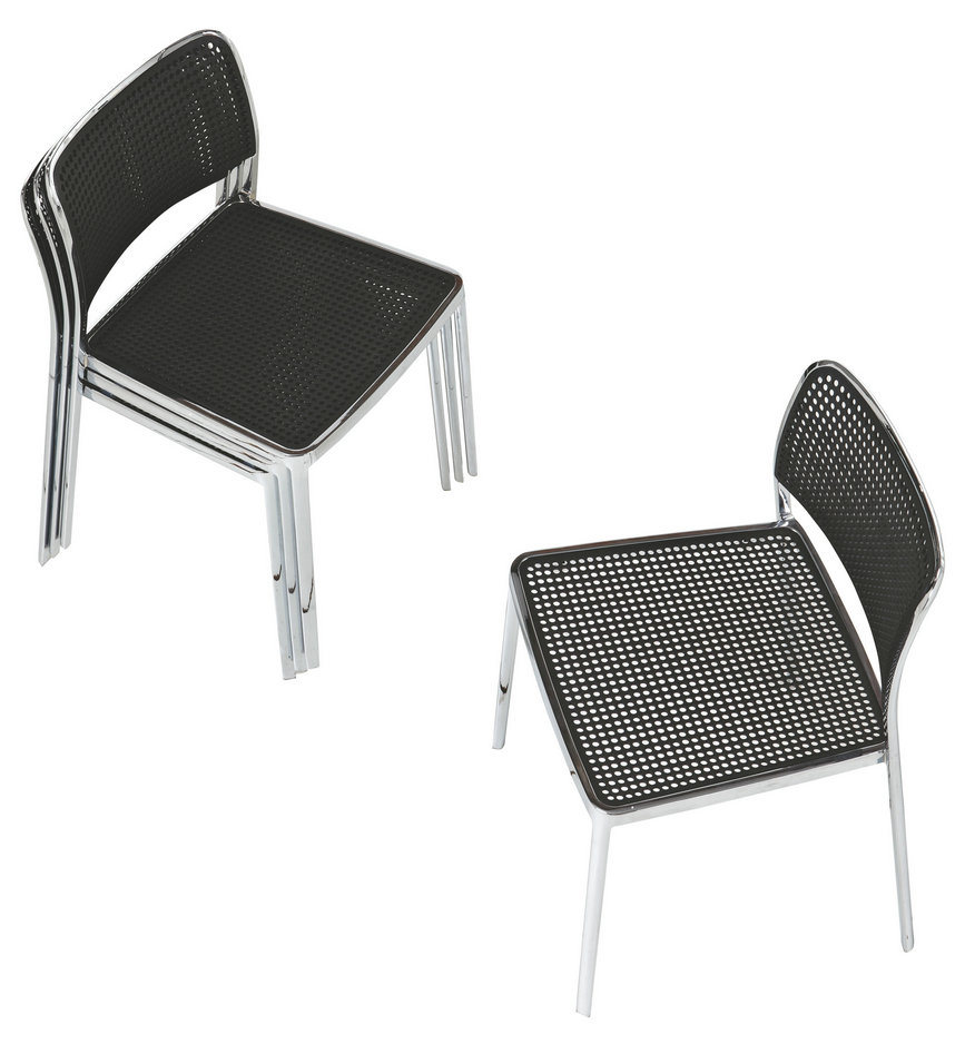 Leisure Modern Stackable Dining Chair Plastic or Fabric Upholstery Metal Chrome Base Chair