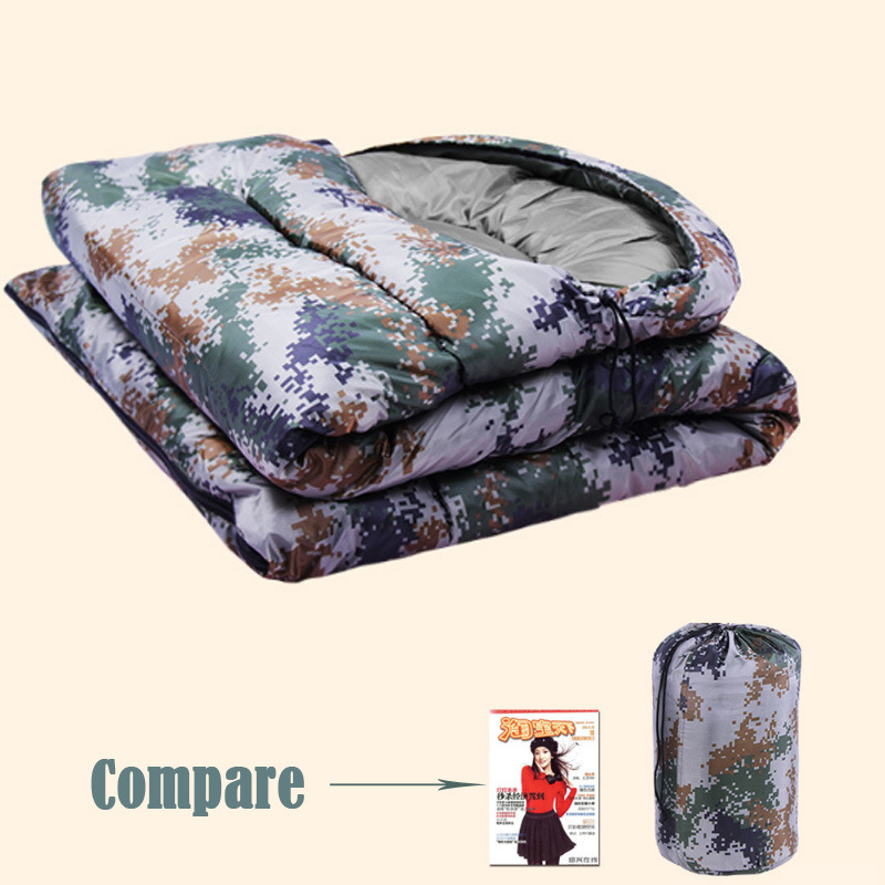 Digital Camouflage Envelope Hooded Sleeping Bag Wolves Envelope Thickening Military Camouflage Sleeping Bag