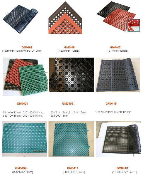 Rubber Kitchen Mat, Hollow Design Rubber Cushion Safety Mats