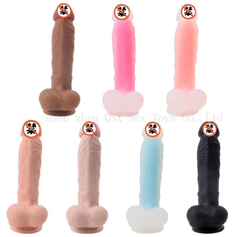 Women Sex Toy Lifelike 100% Liquid Silicone Dildo