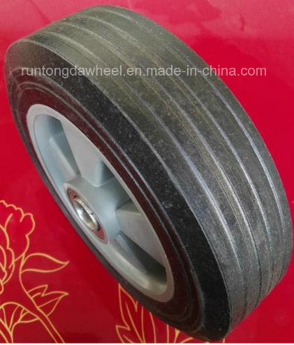 8X2.5 Rubber Solid Wheel with Plastic Hub