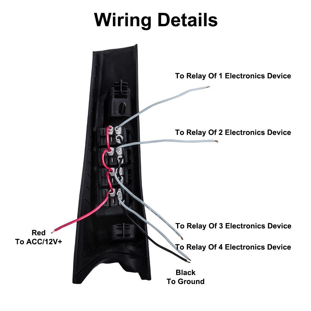 Black a-Pillar Switch Left Hand Pod Panel 4 LED Rocker Switch for Jeep Wrangler Jk 11-16 (left-hand-drive model)