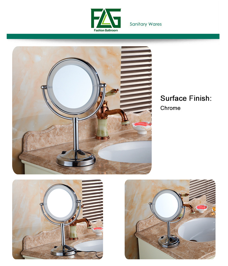 Round 8 Inch Table Glass Mirror Bath Light Mirrors