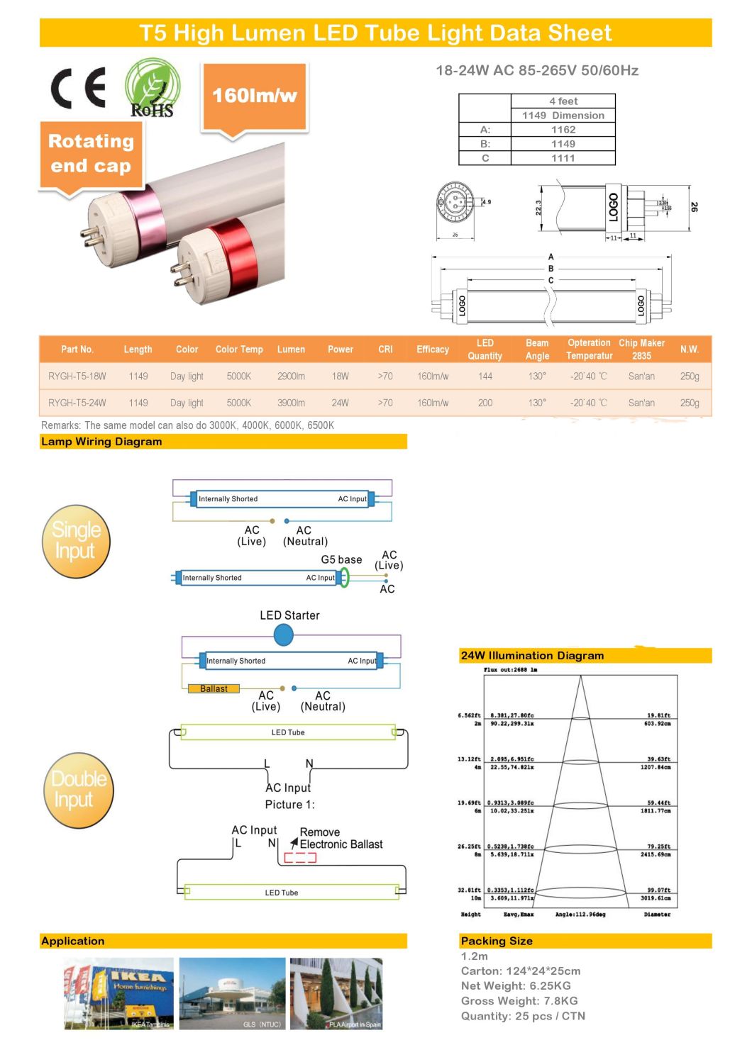 T8 LED Tube Light T5 Socket LED Tube Lamp