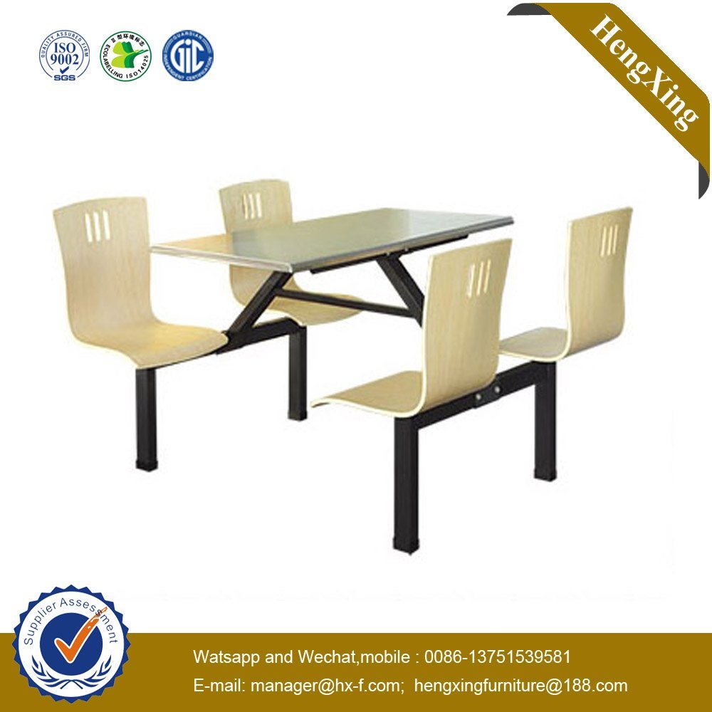 Wholesale Wood Red PU Restaurant Canteen Tables and Chairs (NS-CZ007)