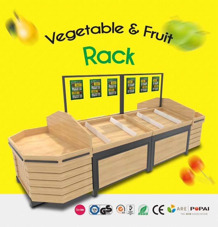 Double Side Wooden Fruit and Vegetable Stand
