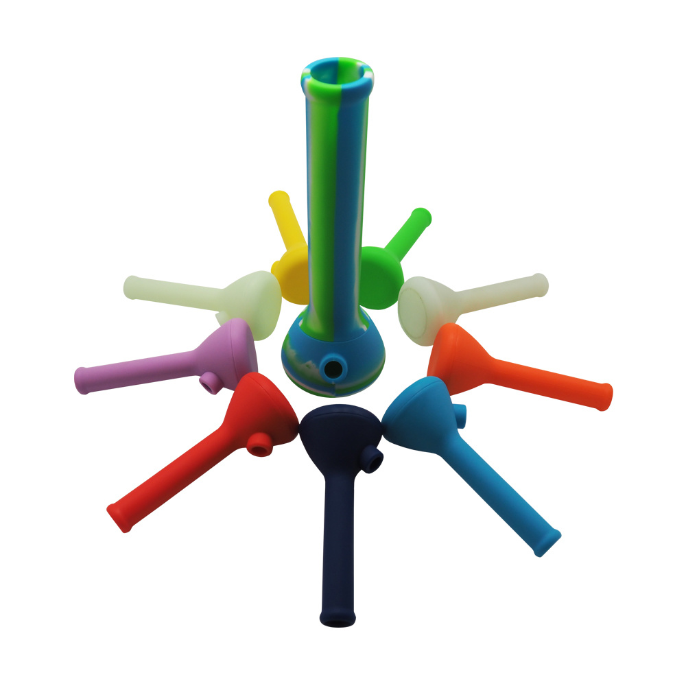 Smoking Silicone Water Pipe Straight Colorful Pipes Silicone Smoking Pipe