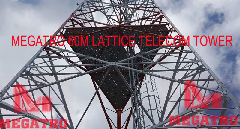 Megatro 60m Lattice Scada-Telecommunication System Tower 