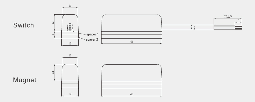 Sentek Surface Switch Contacts Sensor Magnetic Cotacts BS-2013