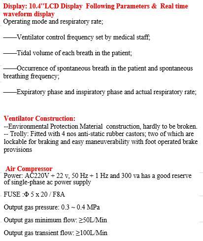 ICU Ventilator with Ce Approved (AM-700B)